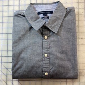 NWT Tommy Hilfiger Gray Button Down Dress Shirt